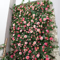3pcs Outdoor Artificial Mini Tea Rose Fake Flower Vine, Air Conditioner Pipe Cover Decorative Vine, Wall Wire Concealer Wall-Mounted Green Plant Flower Wall Landscape Plastic Plant, Suitable for Christmas, Thanksgiving, Valentine's Day