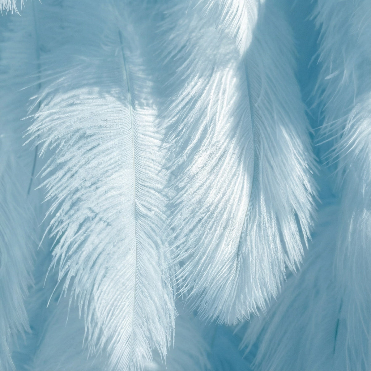ValarFlowers Light Blue Artificial Feather Backdrop: Luxe Plume Display with 7+ Color Options & Custom Services. DIY Photo Booth Decoration-VF-164-Baby Blue