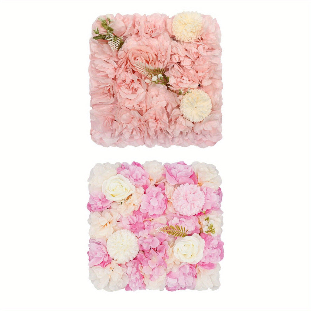 Set of 12 Floral Wall Panels, 15X15 Inch Rose Decor, Artificial Flower Backdrop for Weddings, Parties, And Home Decoration