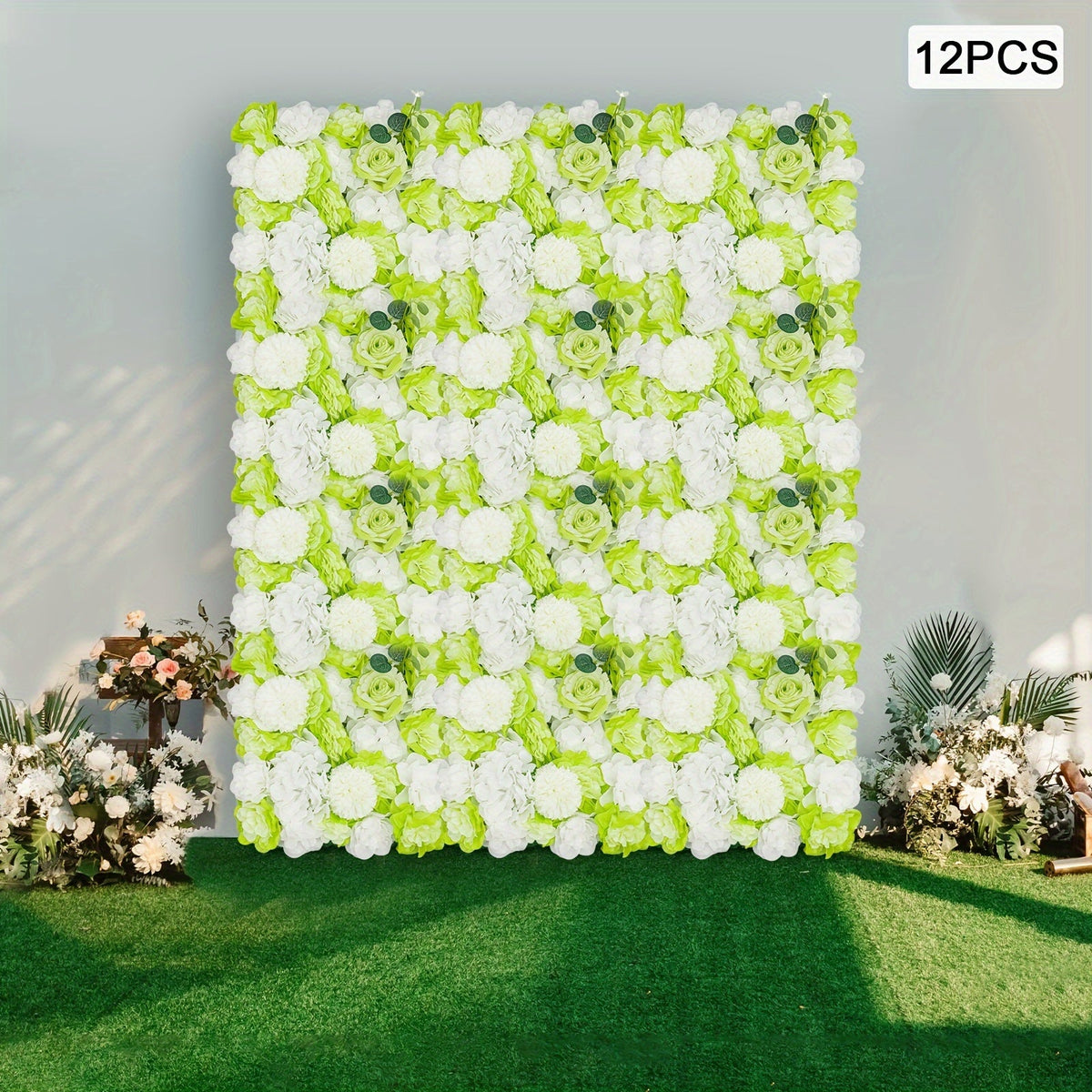 [Flowers Wall Panel] 3D Flowers Wall Panel 15 * 15in Artificial Flower Wall Background Silk Rose Mat