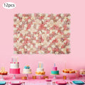 【2D Flat】 GDRASUYA10 Modern Freestanding 12pcs Artificial Flower Wall Panel Artificial Flower Wall Backdrop 11.81 X 11.81 Inches Suitable for Various Party Decorations Such As Bridal Showers, Birthday Parties, Graduation Parties, Proposal Parties
