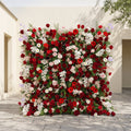 Maelelia: Premium 4D Crimson Rose & White Daisy Silk Flower Wall with Botanical Textures for Bold Branding Events Free Shipping