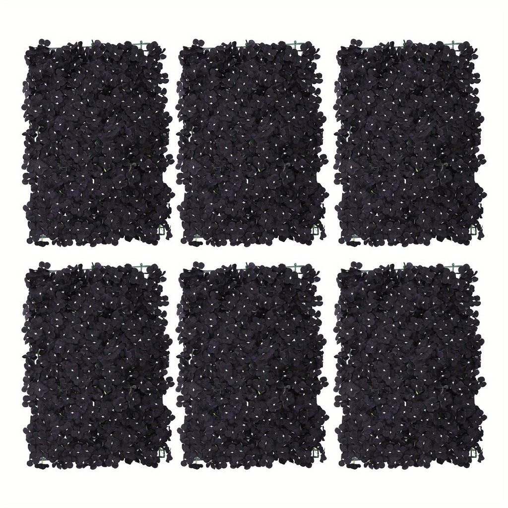 6pcs 23.62x15.75inch Flower Wall Panel -Photobooth Props-Artificial Floral Black Flowers Wall-Valentine's Day Decor-Wall Background Wedding Party Artificial Flowers Decoration