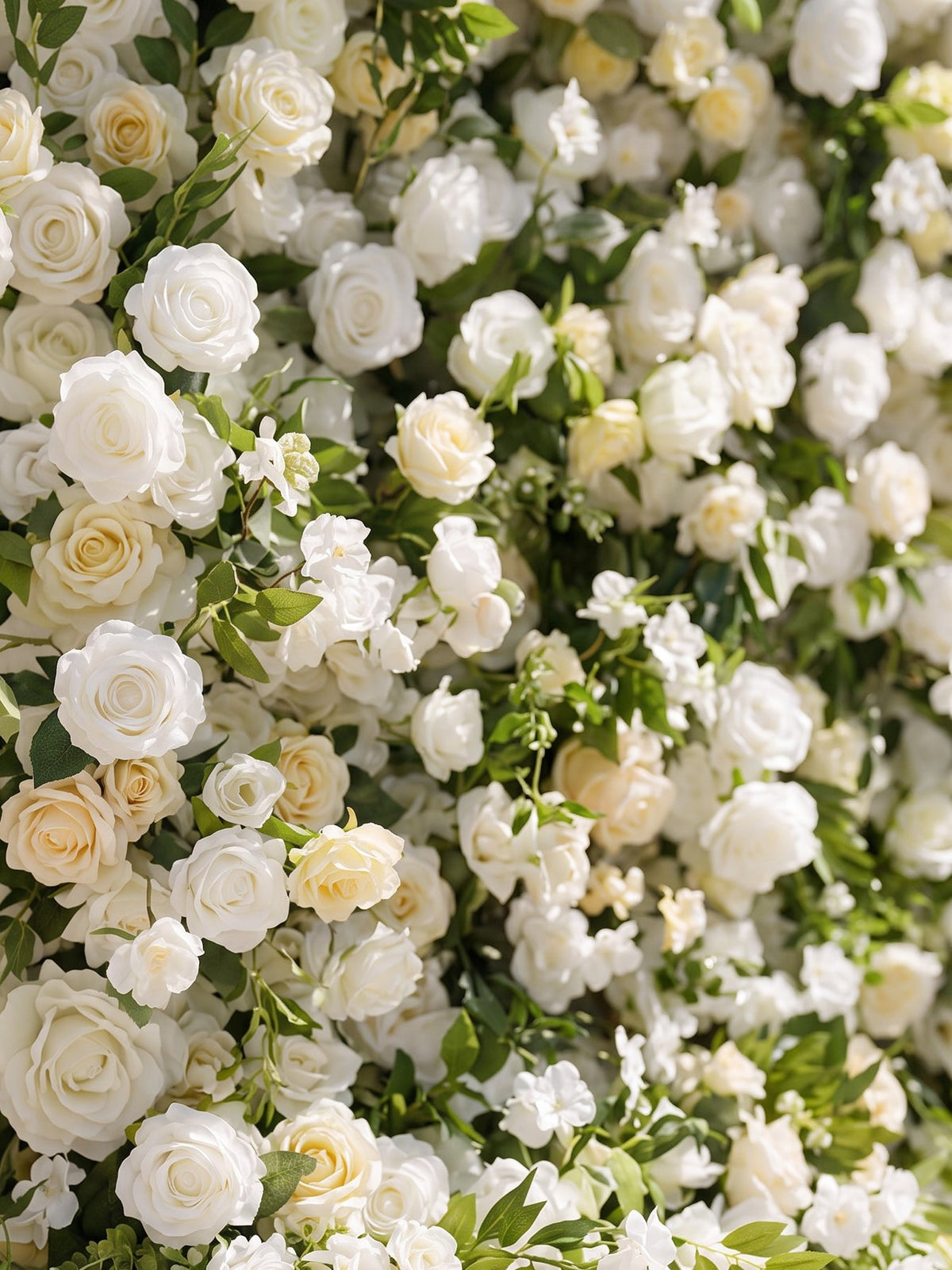 Verdant：2026 Luxury 5D White & Green Floral Wall with Greenery Roll-Up Backdrop for Whimsical Bridal Showers Free Shipping