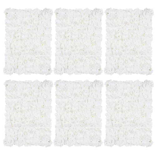 BLOSMON Red Flower Wall Backdrop for Wedding Decor, 12 Pcs, 24 x 16 Inches - White / 12