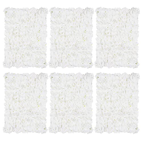BLOSMON Red Flower Wall Backdrop for Wedding Decor, 12 Pcs, 24 x 16 Inches - Ivory White / 12