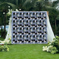 MilleLoom 3D Flower Wall Panels - 15x15 Inch Artificial Silk Rose Backdrop with Mesh Backing | Seamless Design for Wedding, Baby Shower, Valentine's Day and Party D r, Blue