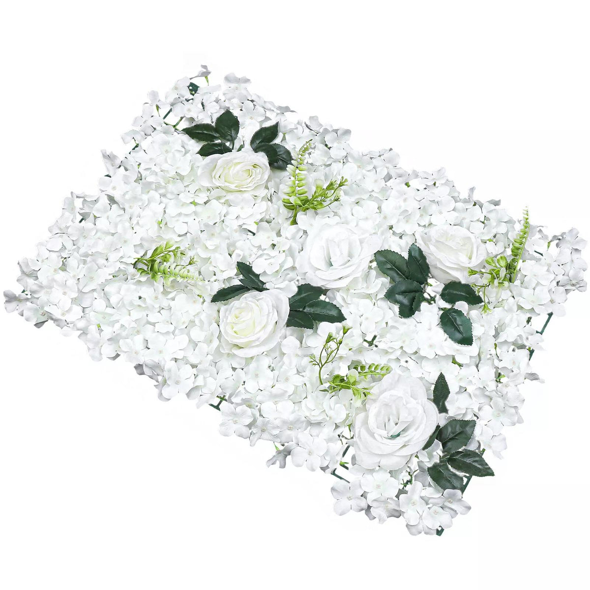 6pcs Artificial Flower Wall Pane Rose Wedding Backdrop Decor White