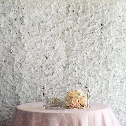 Efavormart 11 Sq ft. | Pink/Cream UV Protected Hydrangea Flower Wall Mat Backdrop - 4 Artificial Panels - White