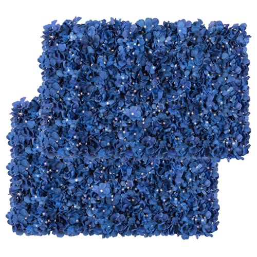 U'Artlines Artificial Flower Wall Panel 4 Pcs Silk Floral Backdrop Pink - Royal Blue / 4pcs