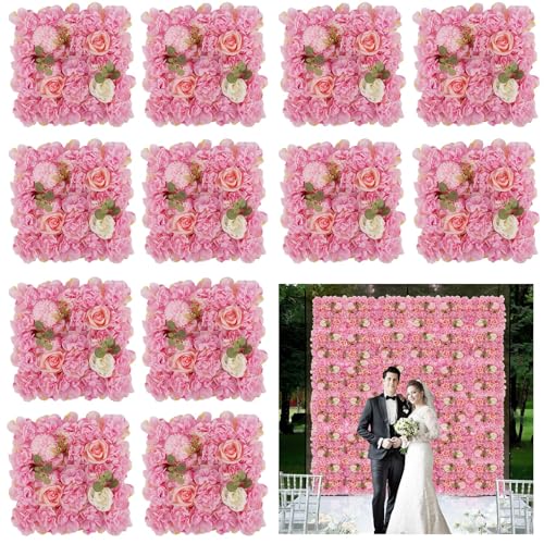 3D Flower Wall Backdrop 12 Pcs 15×15 Inch Black Dahlia - Pink Dahlia / 12PCS-15x15