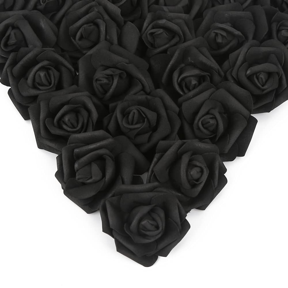Flower Wall Panels 12PCS Artificial Flowers Decoration Black Fake Rose Wall Background Arrangements Large Silk Floral Backdrop for Indoor And Outdoor Wedding Decor, Party,Villa, Garage,Funeral (12)