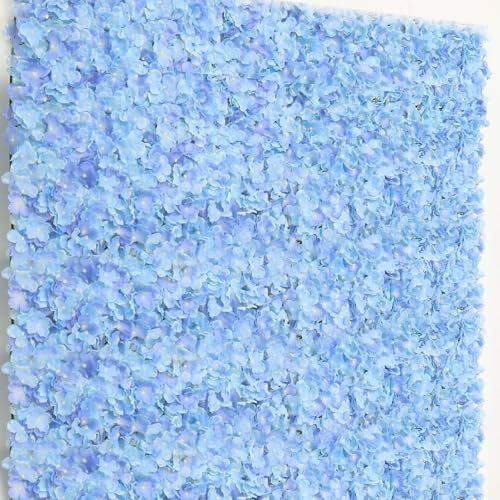 Efavormart 11 Sq ft. | Pink/Cream UV Protected Hydrangea Flower Wall Mat Backdrop - 4 Artificial Panels - Serenity Blue