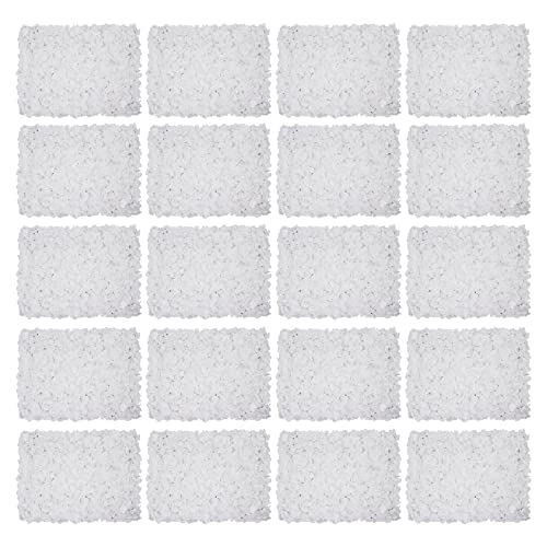 LOYALHEARTDY 4 Pack Artificial Flower Wall Panels 24" x 16" Blue & White Faux Hydrangea and Rose Artificial Flower Backdrop Panels for Wedding Party Event Flower Wall Decor - 20pcs, White (Upgrade)