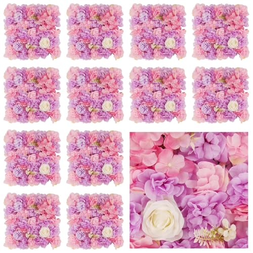 3D Flower Wall Backdrop 12 Pcs 15×15 Inch Black Dahlia - Pink and Purple Dahlia / 12PCS-15x15