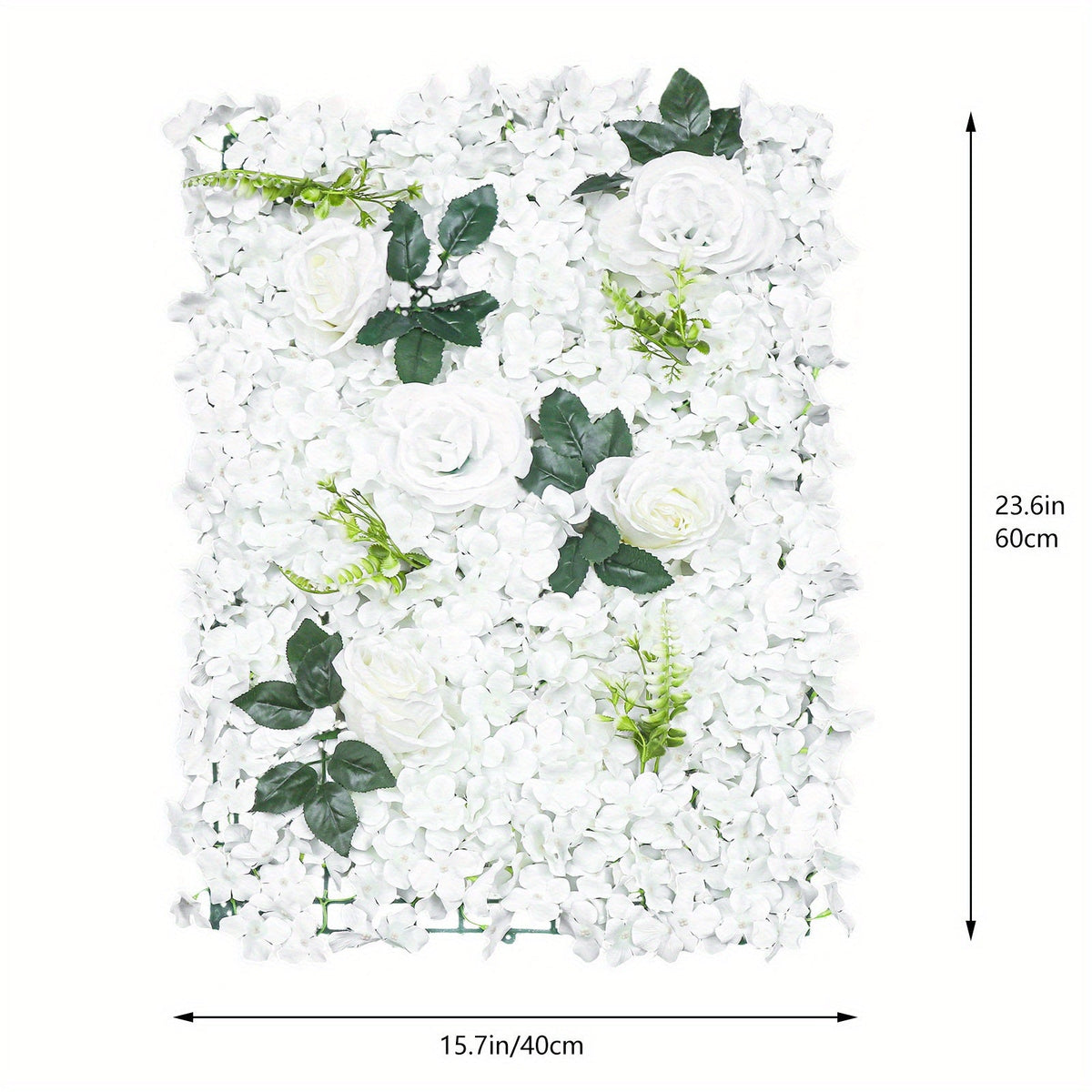 6pcs Artificial Flower Wall Pane Rose Wedding Backdrop Decor White