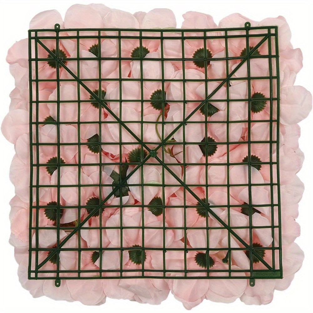12pcs Flower Wall Panel, 3D Artificial Flower Backdrop Wall, Hydrangea Rose Floral Panel, Flower Wall Mat for Wedding, Photo Background, Terrace, Garden, Backyard Decorations (12pcs Pink)
