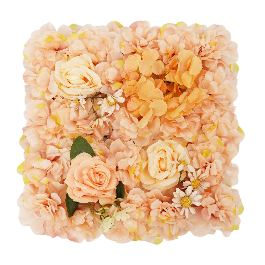 12pcs Artificial Flower Wall Panels Fake Flower Grid Panel Flower Wall Decor Floral Backdrop Hanging Flower Panels for Wedding, Party, Home, Photography