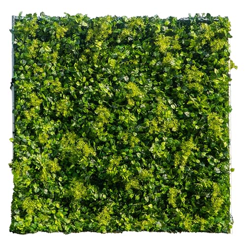 Flower Wall, Silk Artificial Flower Wall Backdrop for Wedding, Party and Home Decor, Fake Floral Panels for Bridal, White and Gold, 8 x 8ft - Green / 8 ft x 8 ft