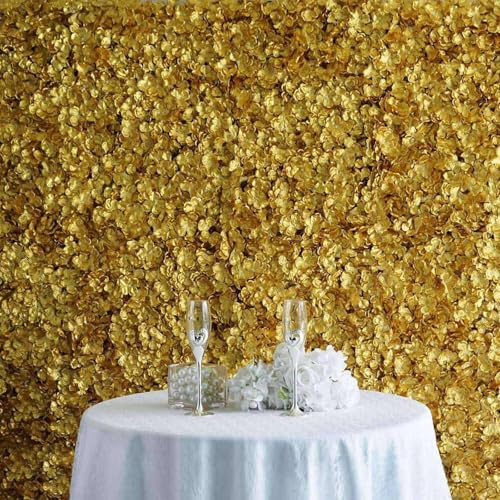 Efavormart 11 Sq ft. | Pink/Cream UV Protected Hydrangea Flower Wall Mat Backdrop - 4 Artificial Panels - Gold