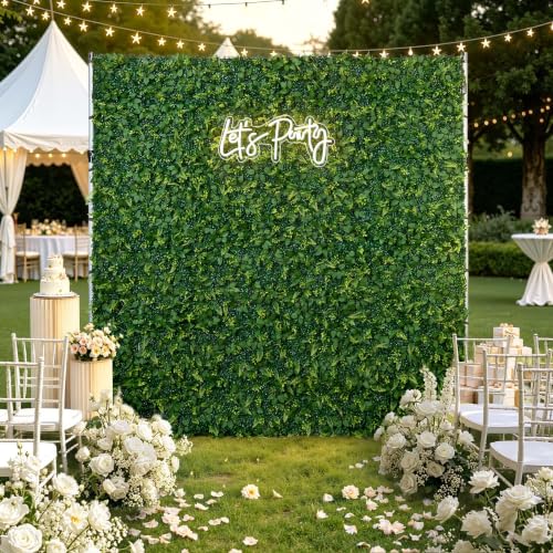 Luxury‌ Artificial Flower Wall Backdrop 5D Silk Purple Rose Flower Panel Wedding Baby Shower Party Birthday Decorative Quick Assembly - Greenery