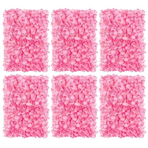 BLOSMON Red Flower Wall Backdrop for Wedding Decor, 12 Pcs, 24 x 16 Inches - Pink / 12
