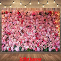 2D Flat, 2D Flat Banner, 1pc Pink Floral Background Banner - Featuring Rich Greenery and Open Blossoms, Ideal for Mother's Day, Weddings, Bridal Showers, Birthdays, and Special Occasions. Made of Material, No Power Supply Needed. Wedding Decoration