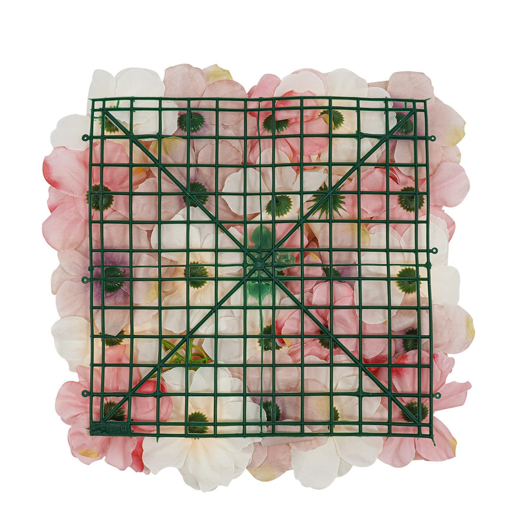 【2D Flat】 GDRASUYA10 Modern Freestanding 12pcs Artificial Flower Wall Panel Artificial Flower Wall Backdrop 11.81 X 11.81 Inches Suitable for Various Party Decorations Such As Bridal Showers, Birthday Parties, Graduation Parties, Proposal Parties