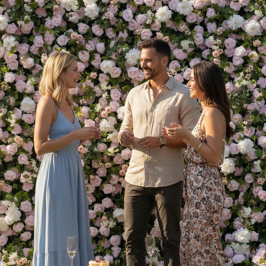 4ft*8ft Artificial Flower Wall Panels, 3D Silk Floral Wall Backdrop