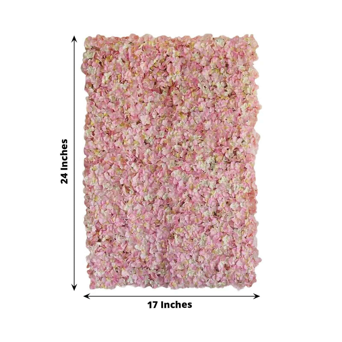 Efavormart 11 Sq ft. | Pink/Cream UV Protected Hydrangea Flower Wall Mat Backdrop - 4 Artificial Panels