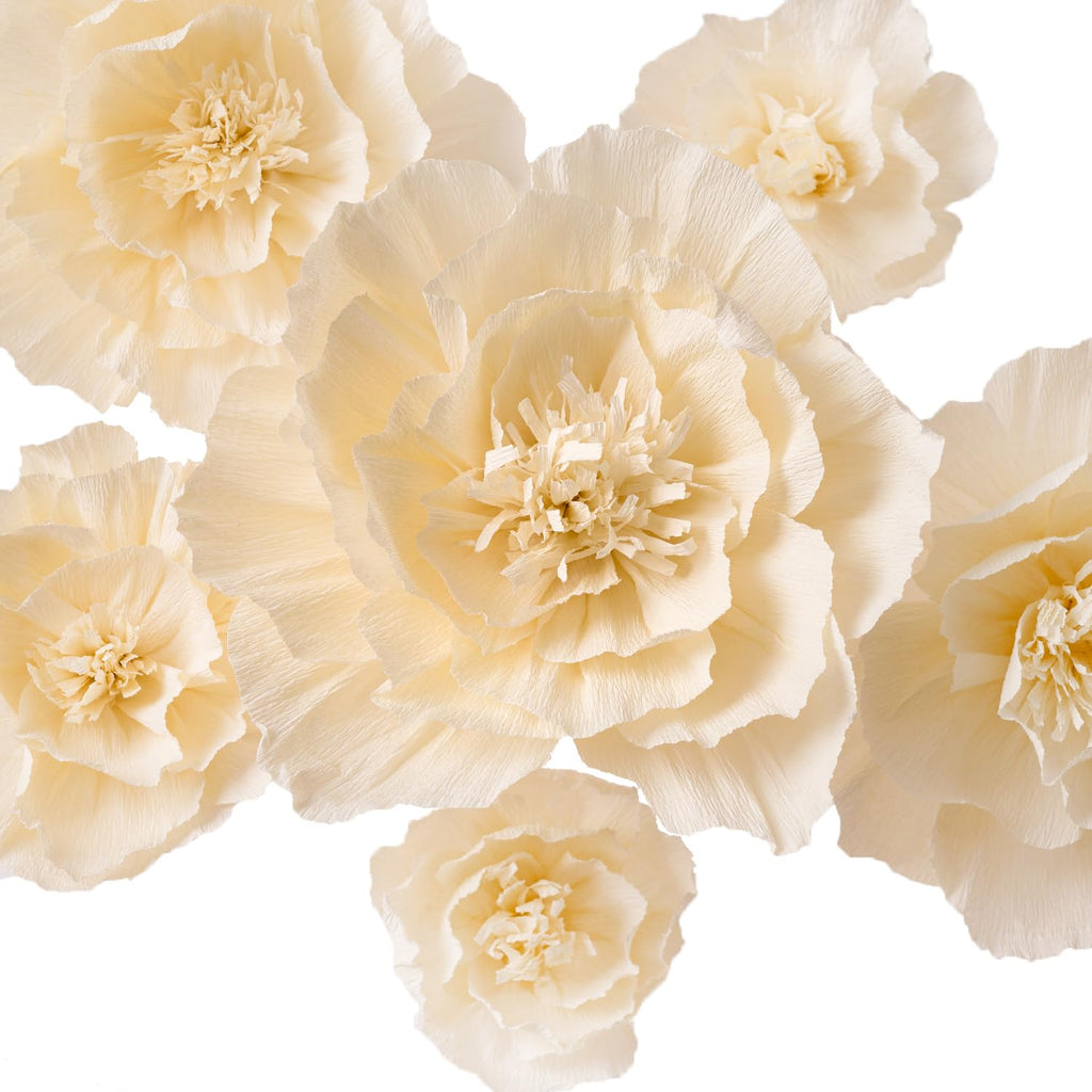 12 Pcs Giant Paper Flowers Artificial Large, White