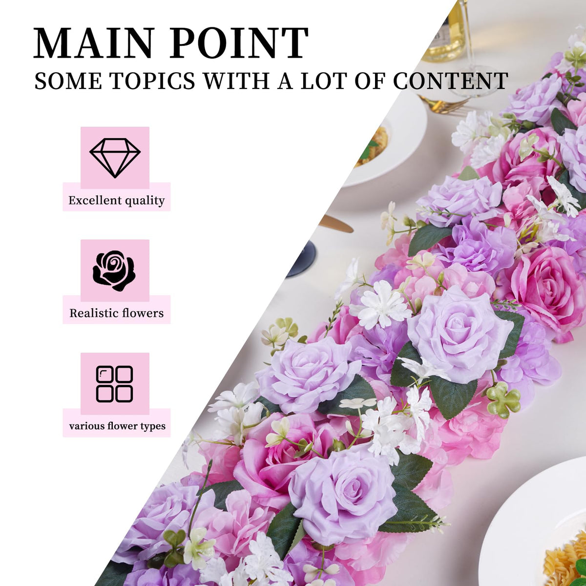 Wedding Arch Decorations 10 PCS 20.47 Inch Pink & Purple