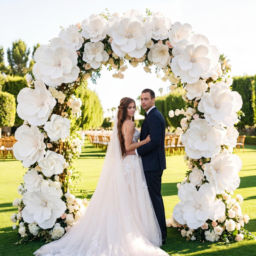 12 Pcs Giant Paper Flowers Artificial Large, White