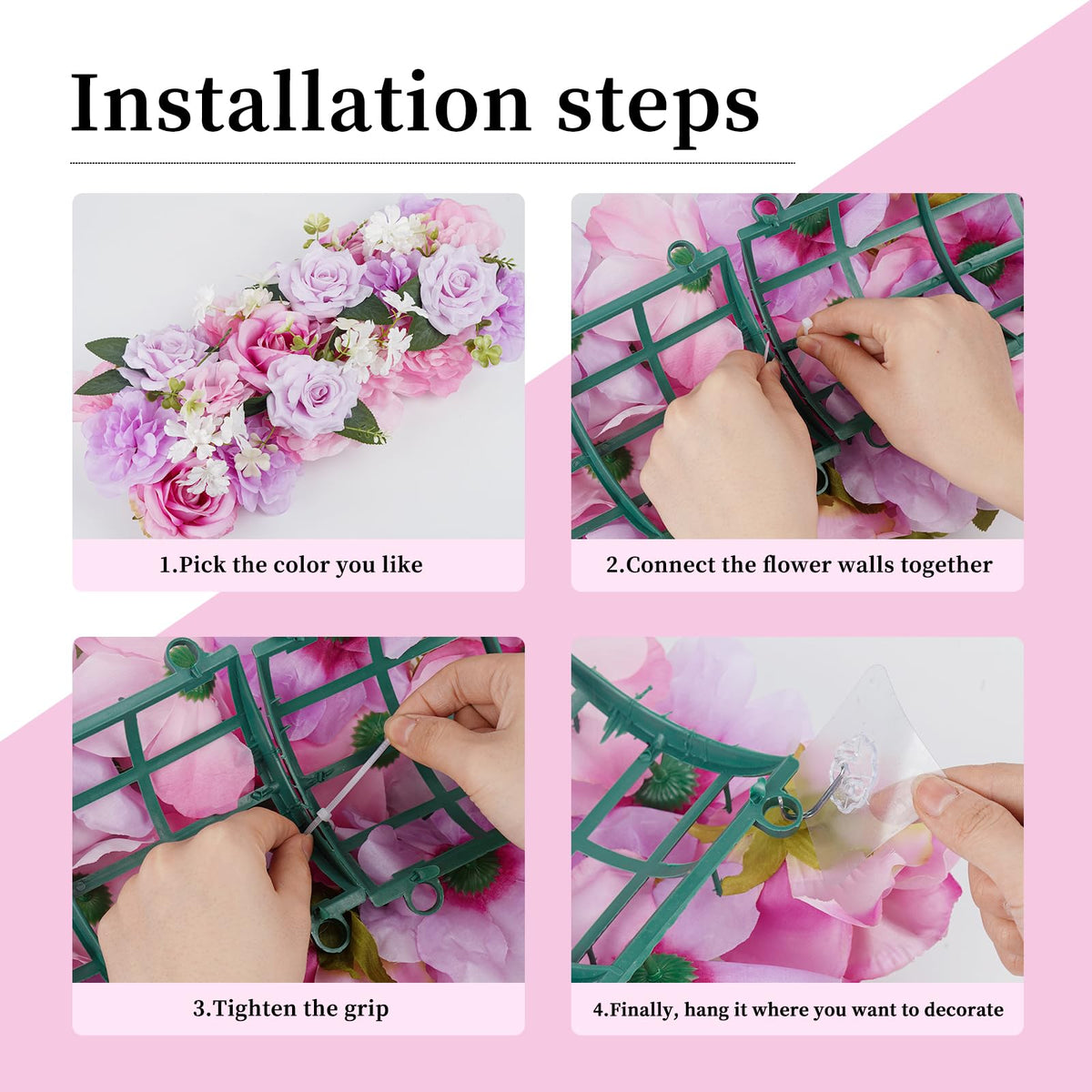 Wedding Arch Decorations 10 PCS 20.47 Inch Pink & Purple