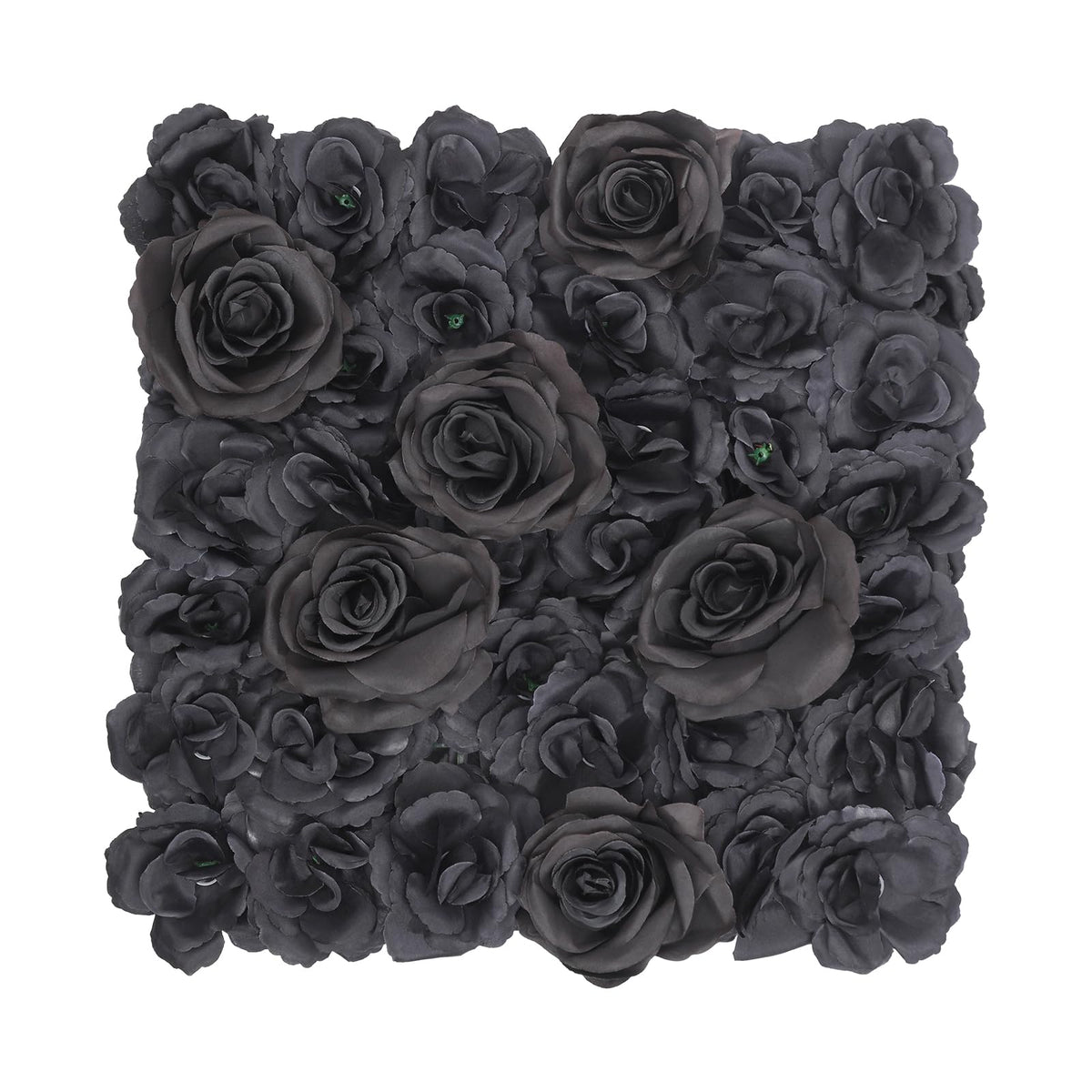 Flower Wall Panels 12PCS Artificial Flowers Decoration Black Fake Rose Wall Background Arrangements Large Silk Floral Backdrop for Indoor And Outdoor Wedding Decor, Party,Villa, Garage,Funeral (12)