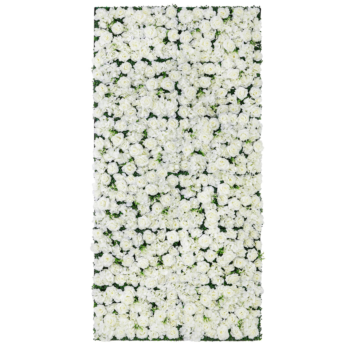 4ft*8ft Artificial Flower Wall Panels, 3D Silk Rose White Floral Backdrop