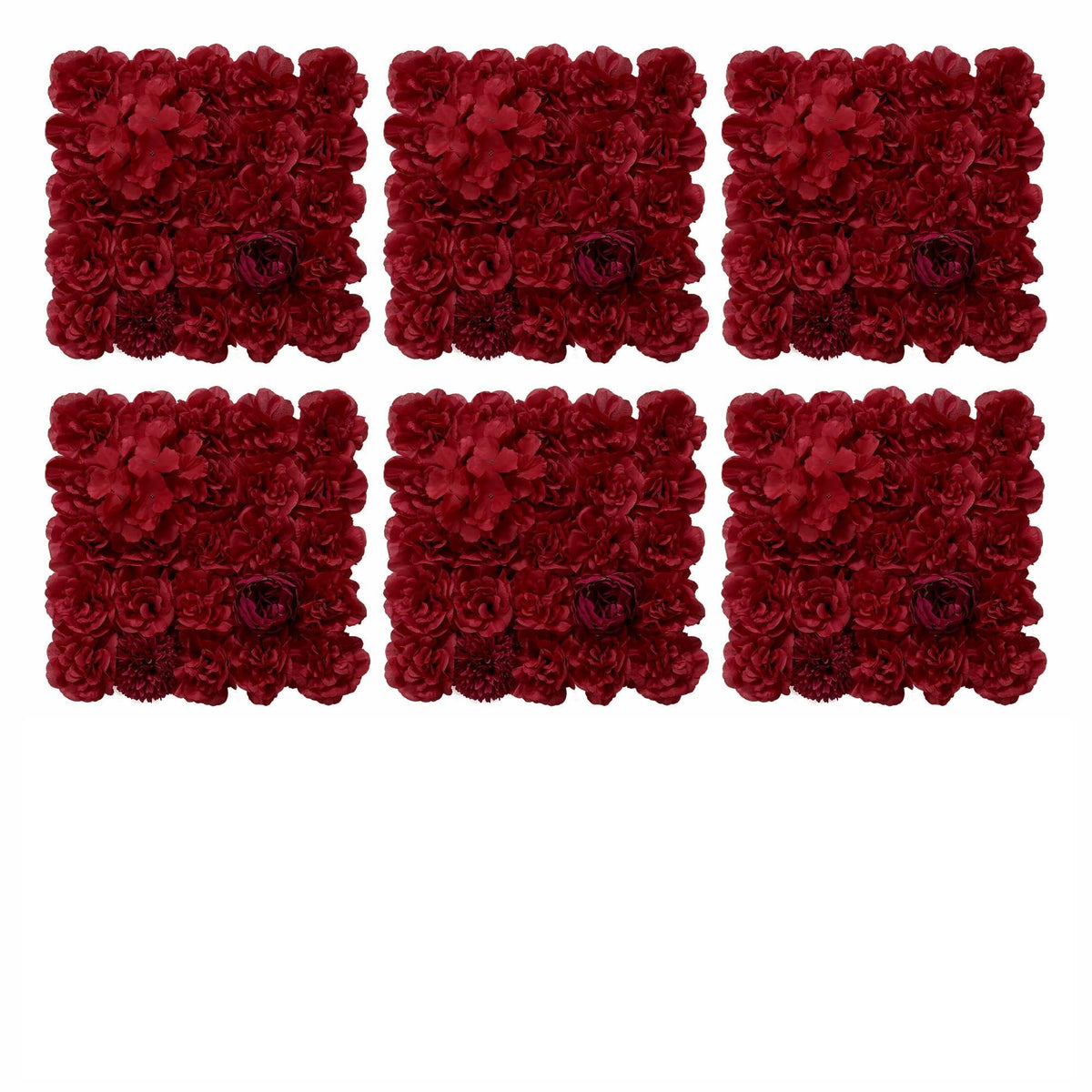 BLOSMON Red Flower Wall Backdrop for Wedding Decor, 12 Pcs, 24 x 16 Inches