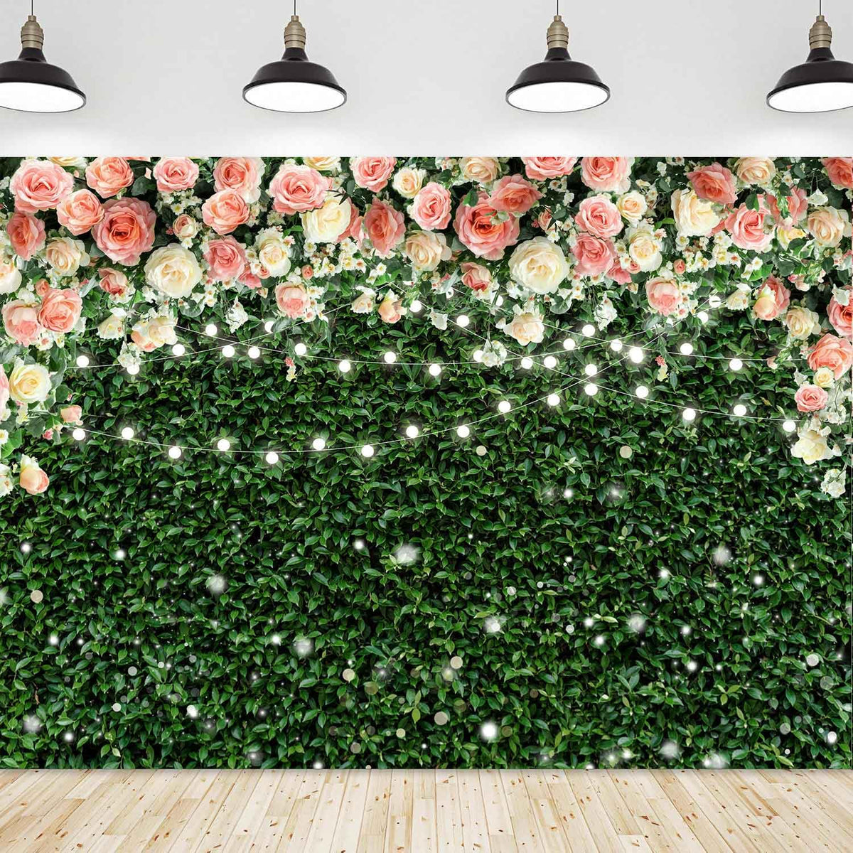 7x5ft Pink Rose Floral Flower Wall Backdrop Girls Wedding Birthday Bridal Shower Kids Portrait Background Photoshoot Cake Table Tea Party Photoshoot Decorations Photo Studio Props