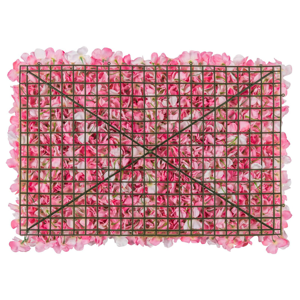 U'Artlines Artificial Flower Wall Panel 4 Pcs Silk Floral Backdrop Pink