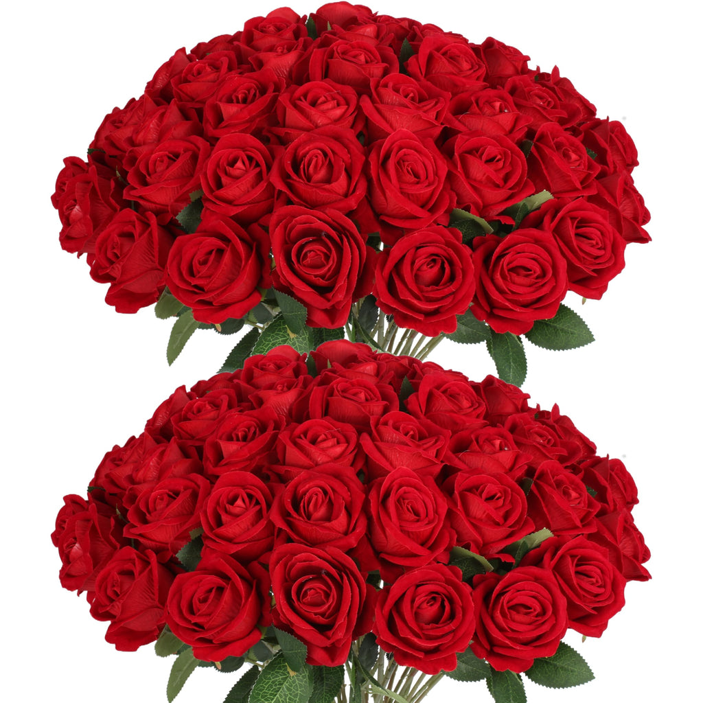 BLOSMON Red Flower Wall Backdrop for Wedding Decor, 12 Pcs, 24 x 16 Inches