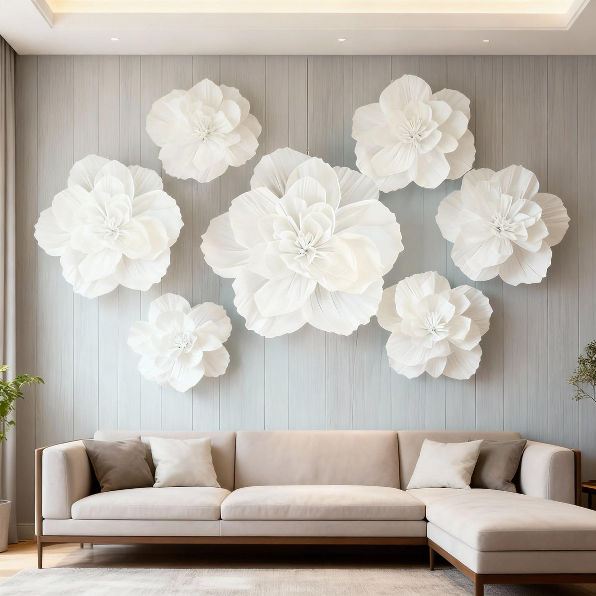12 Pcs Giant Paper Flowers Artificial Large, White