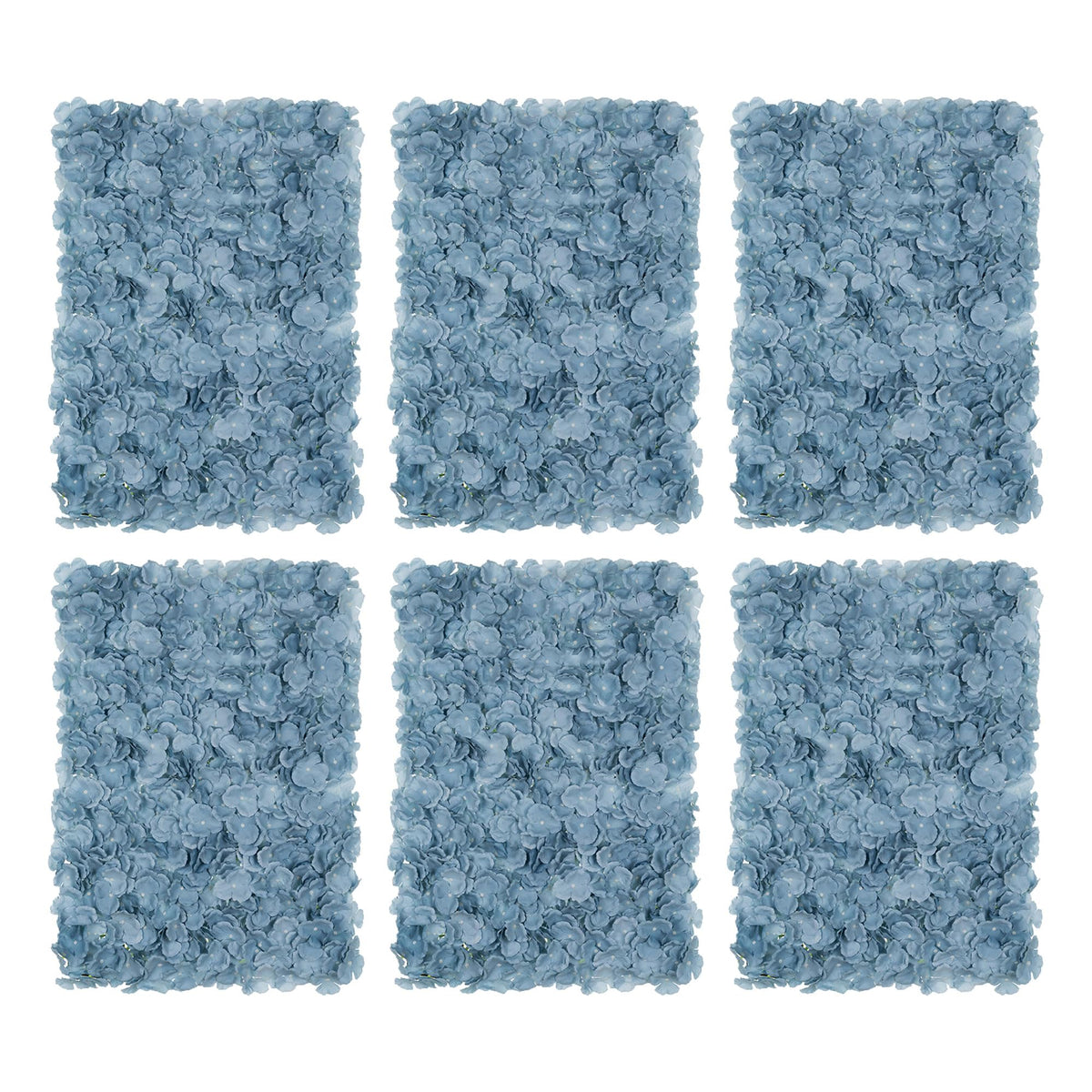 LOYALHEARTDY 4 Pack Artificial Flower Wall Panels 24" x 16" Blue & White Faux Hydrangea and Rose Artificial Flower Backdrop Panels for Wedding Party Event Flower Wall Decor