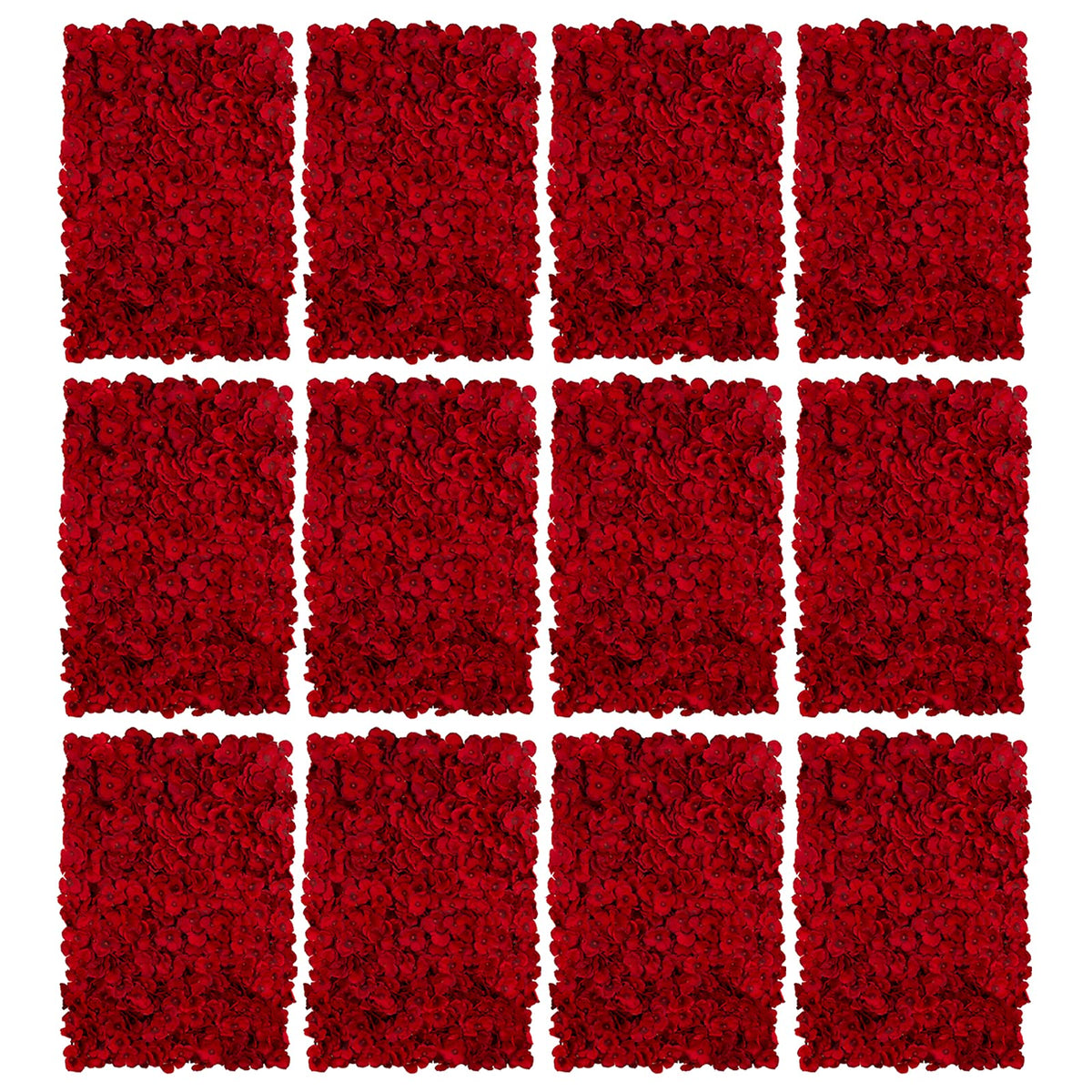 Flower Wall Panels 12PCS Artificial Flowers Decoration Black Fake Rose Wall Background Arrangements Large Silk Floral Backdrop for Indoor And Outdoor Wedding Decor, Party,Villa, Garage,Funeral (12)