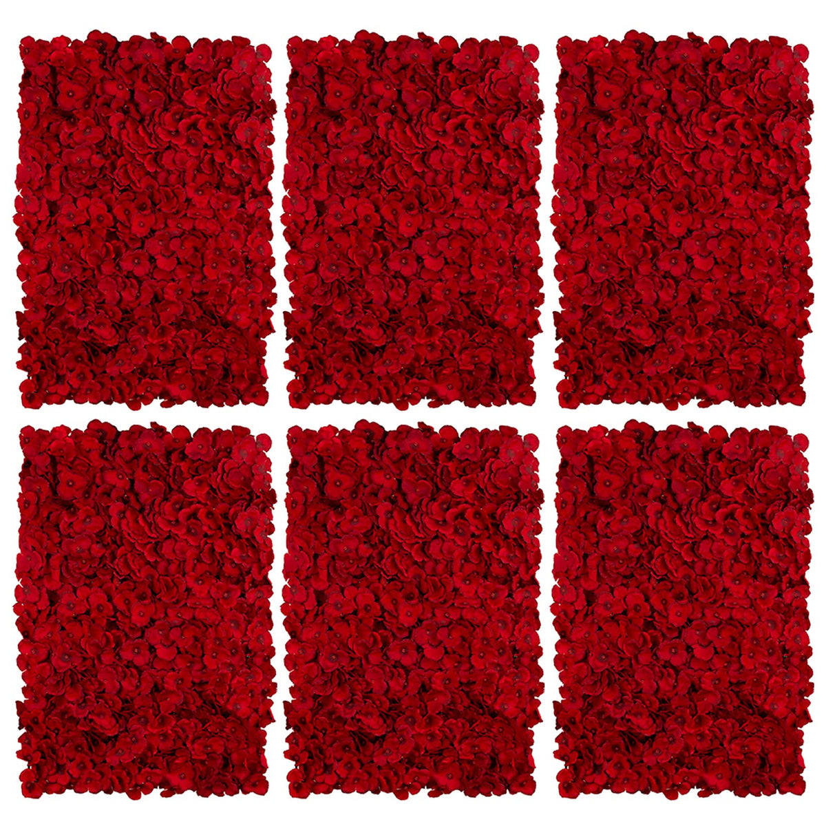 12 Pcs Flower Wall Panel, 24" x 16" Artificial Rose Hydrangea Backdrop, 3D Heavy Duty Faux Silk Floral Backdrop with 100 Zip Ties for Wedding Event Party Home Patio Decoration
