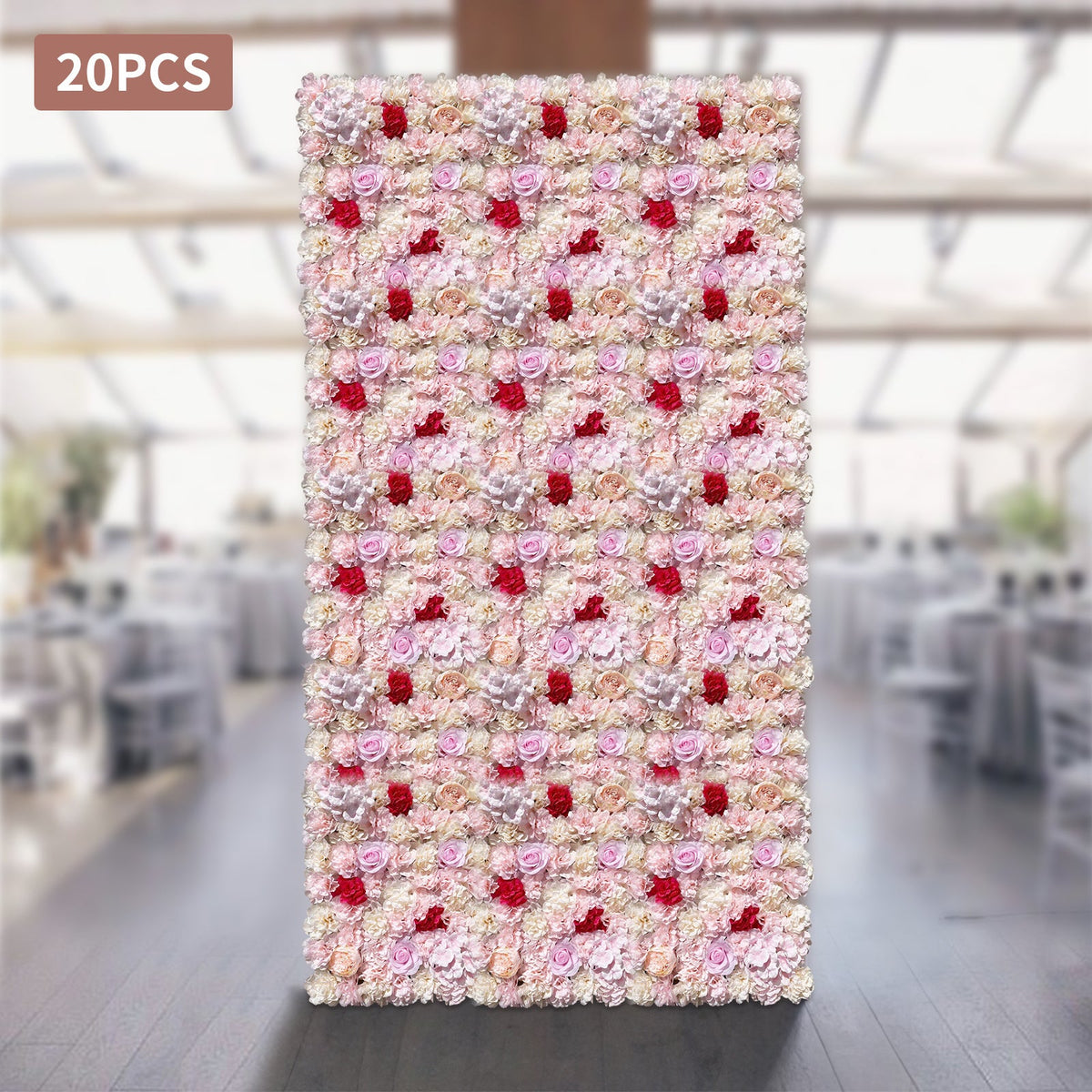 Artificial Flower Wall Panel, Faux Greenery Backdrop for Wedding Party Home Decor, Realistic Fake Plant Wall, Easy to Install And Maintain, Flower Wall, Decoration, Used in Wedding Sites, Photography Buildings, Clothing Stores, Home Walls, Hotels