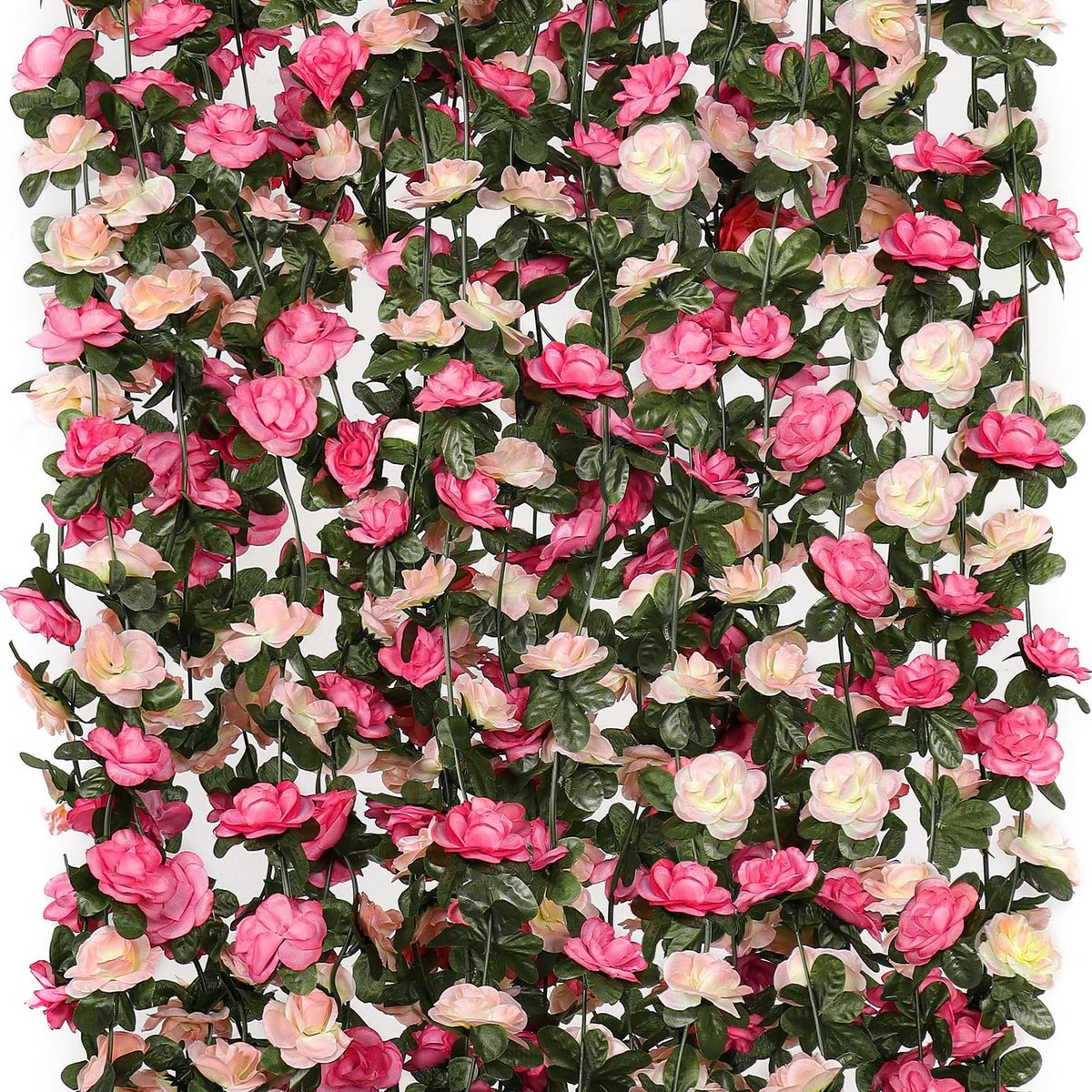 U'Artlines Artificial Flower Wall Panel 4 Pcs Silk Floral Backdrop Pink