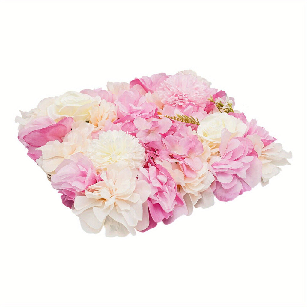 Set of 12 Floral Wall Panels, 15X15 Inch Rose Decor, Artificial Flower Backdrop for Weddings, Parties, And Home Decoration