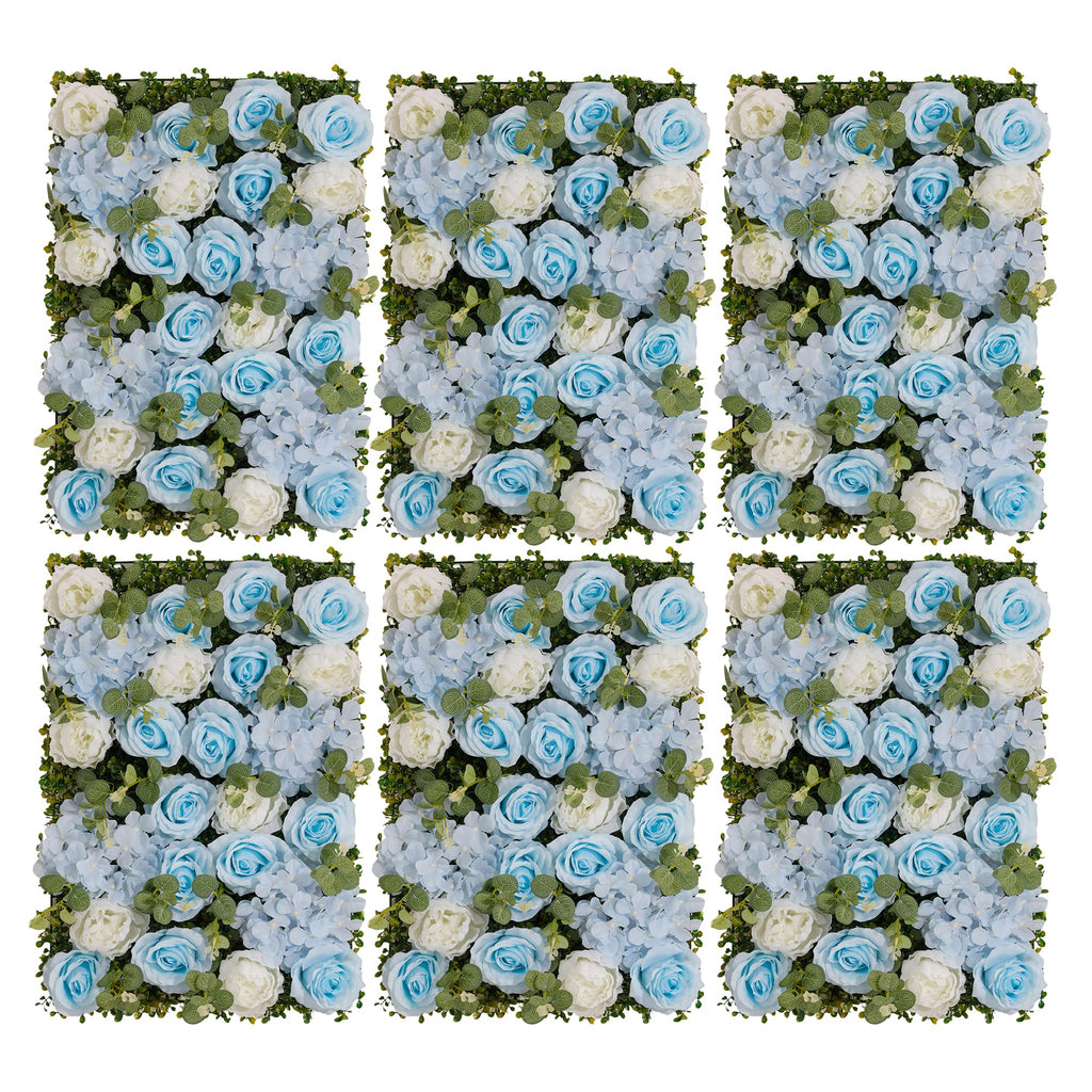 Flower Wall Backdrop 6 Panels 24x16 Inch Dusty Blue