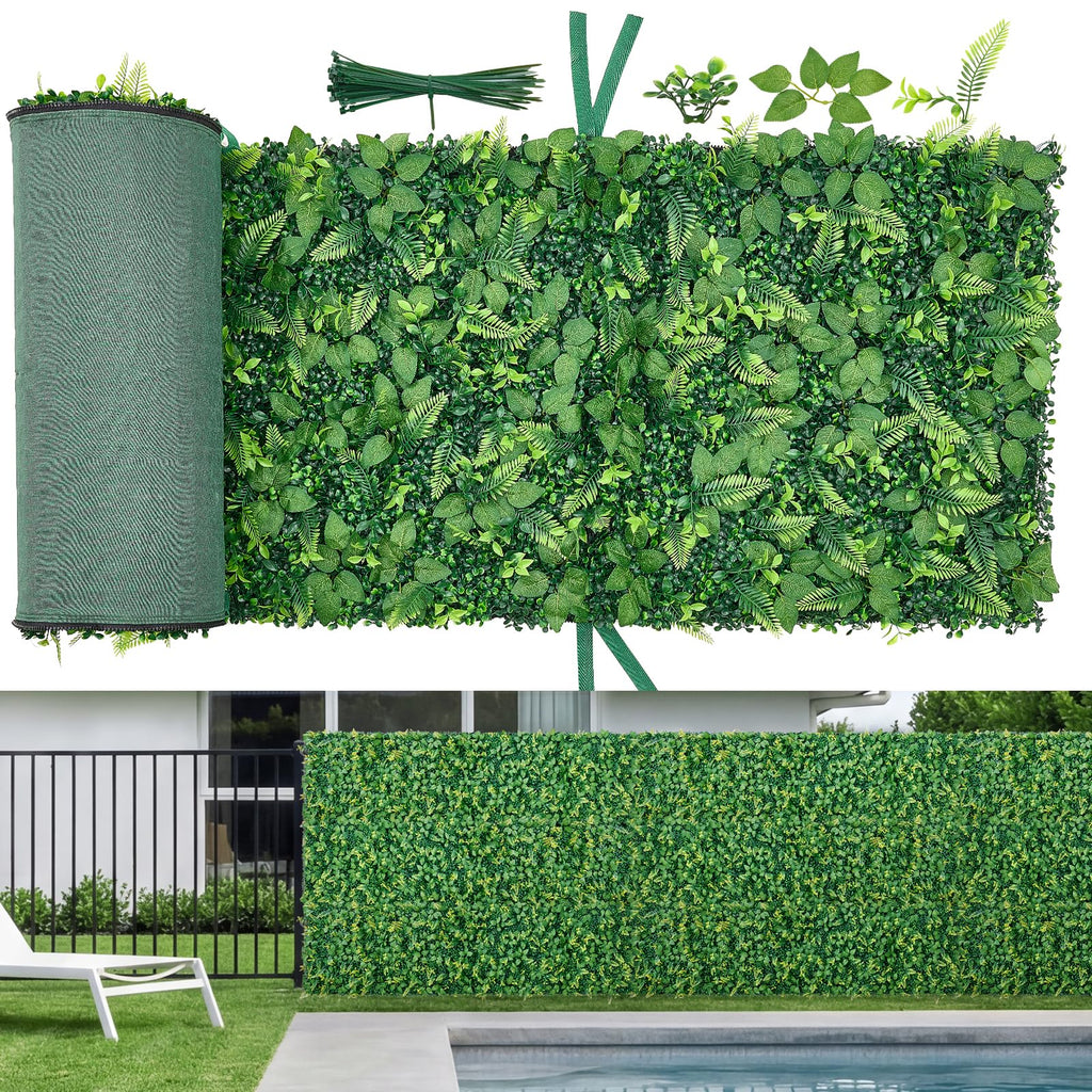 VEVOR Artificial Luxury‌ Flower Wall Backdrop, 2 PCS, Each Panel 2 x 8 ft, Gorgeous 3D Silk Floral Backdrop Pet Friendly, Easy Installation Flower Wall Panel for Wedding, Event, Party,Mixed Leaf