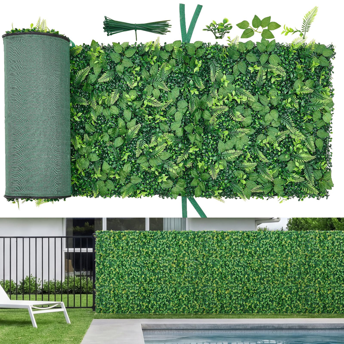 VEVOR Artificial Luxury‌ Flower Wall Backdrop, 2 PCS, Each Panel 2 x 8 ft, Gorgeous 3D Silk Floral Backdrop Pet Friendly, Easy Installation Flower Wall Panel for Wedding, Event, Party,Mixed Leaf